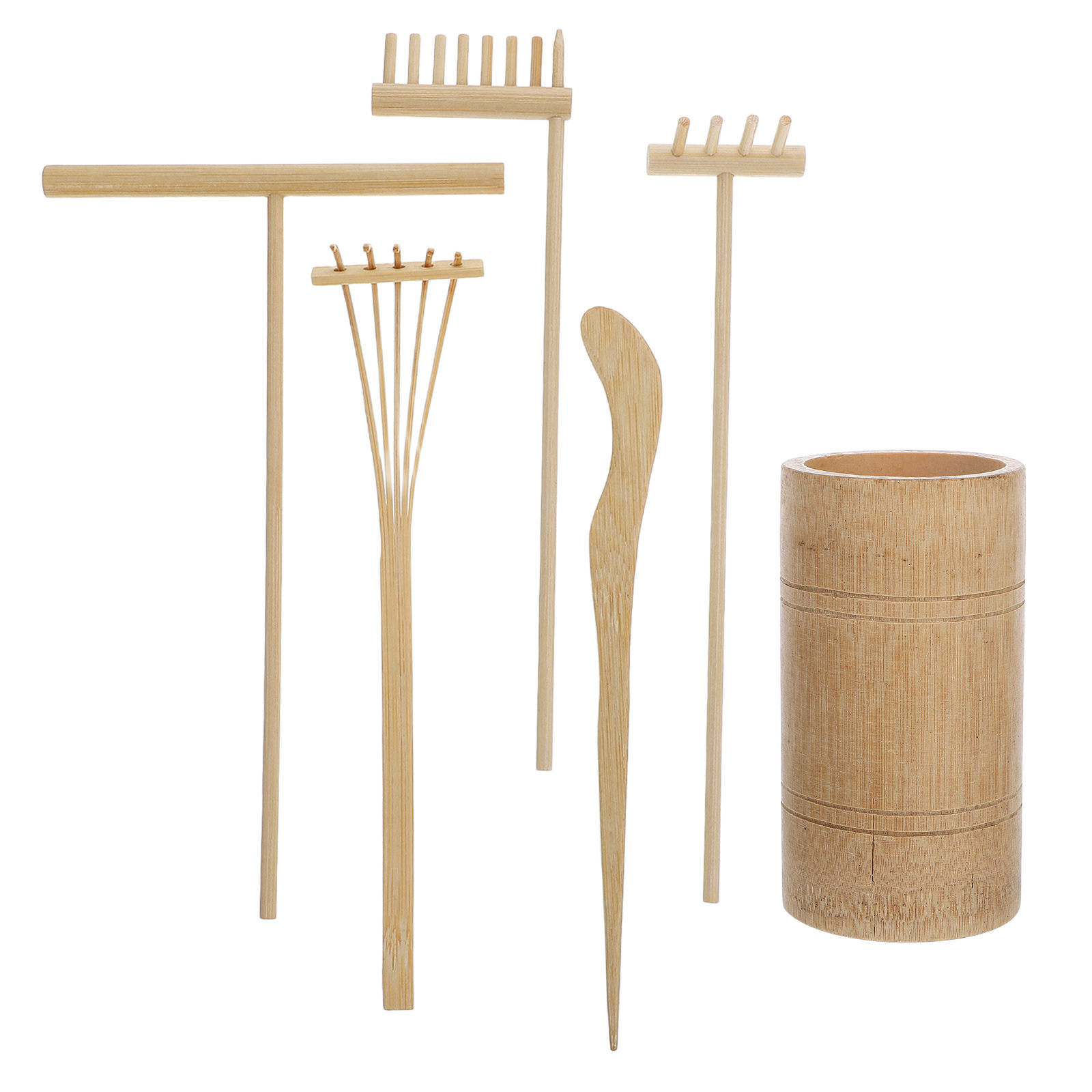 Zen Gardening Tools - 1Set Zen Sand Rake Set Bamboo