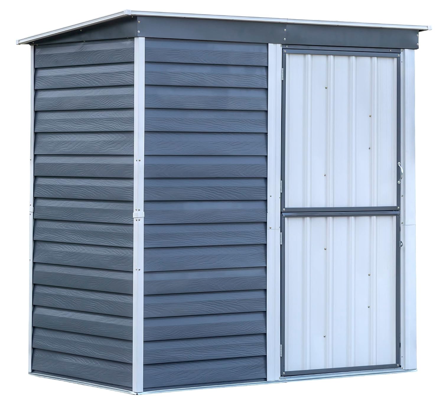 Gardening Tools Of - Compact Galvanized Steel Storage Shed with