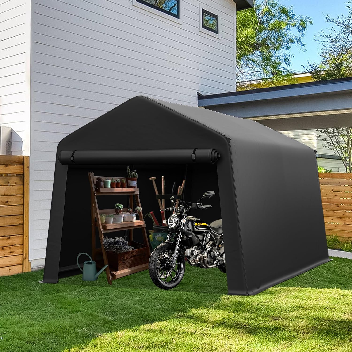 Gardening Tools Of - Portable Outdoor Storage Shed 8x14FT Waterproof