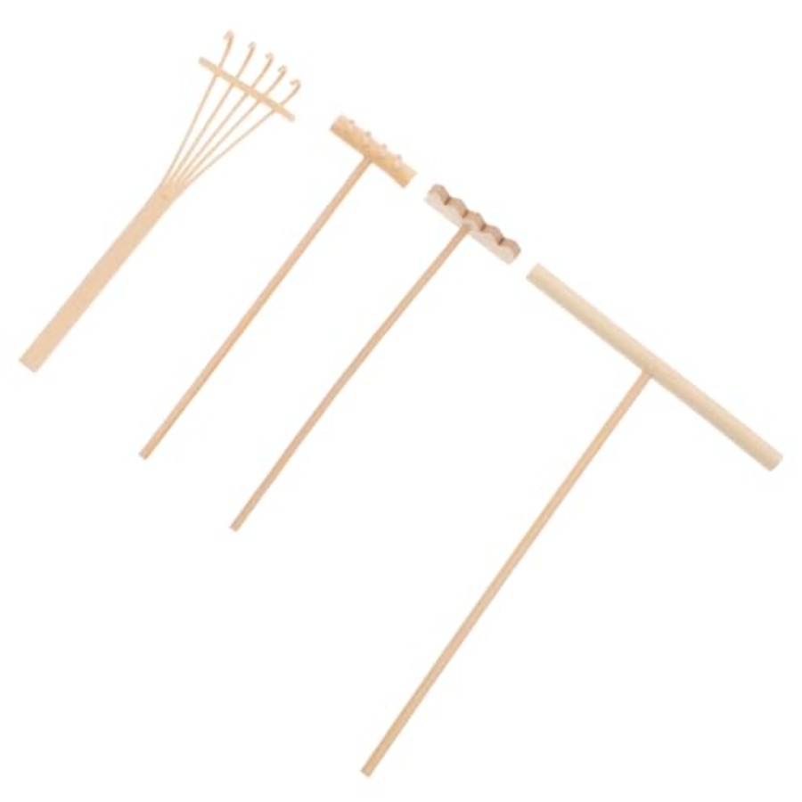 Bamboo Mini Rake Set 4 Pcs for - Zen Gardening Tools 评论和价格