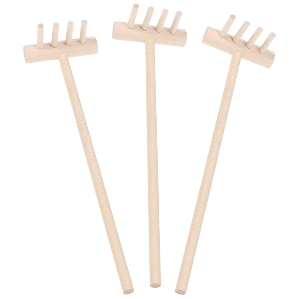 3pcs Bamboo Mini Rake Set For  - Zen Gardening Tools 评论和价格