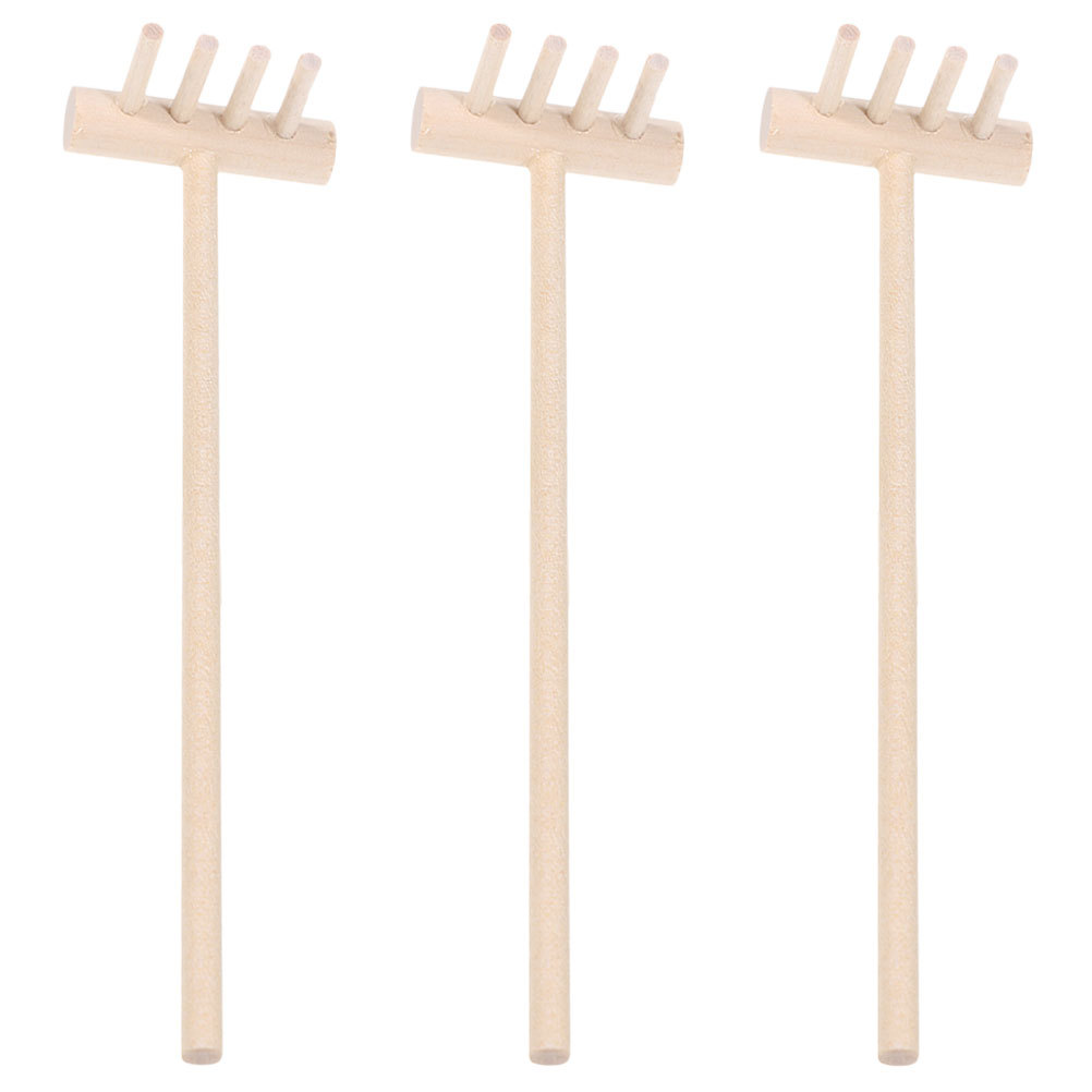 3pcs Bamboo Mini Rake Set For  - Zen Gardening Tools 评论和价格