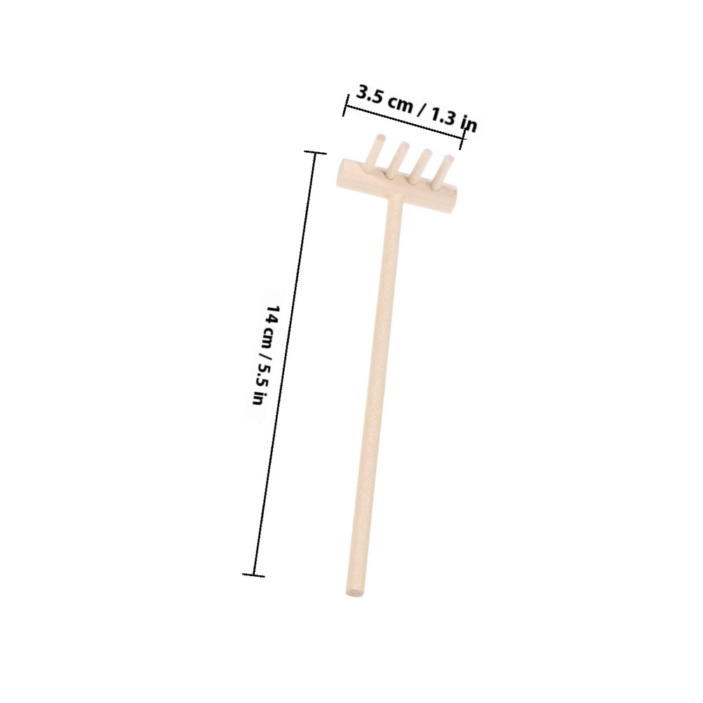 3pcs Bamboo Mini Rake Set For  - Zen Gardening Tools 评论和价格