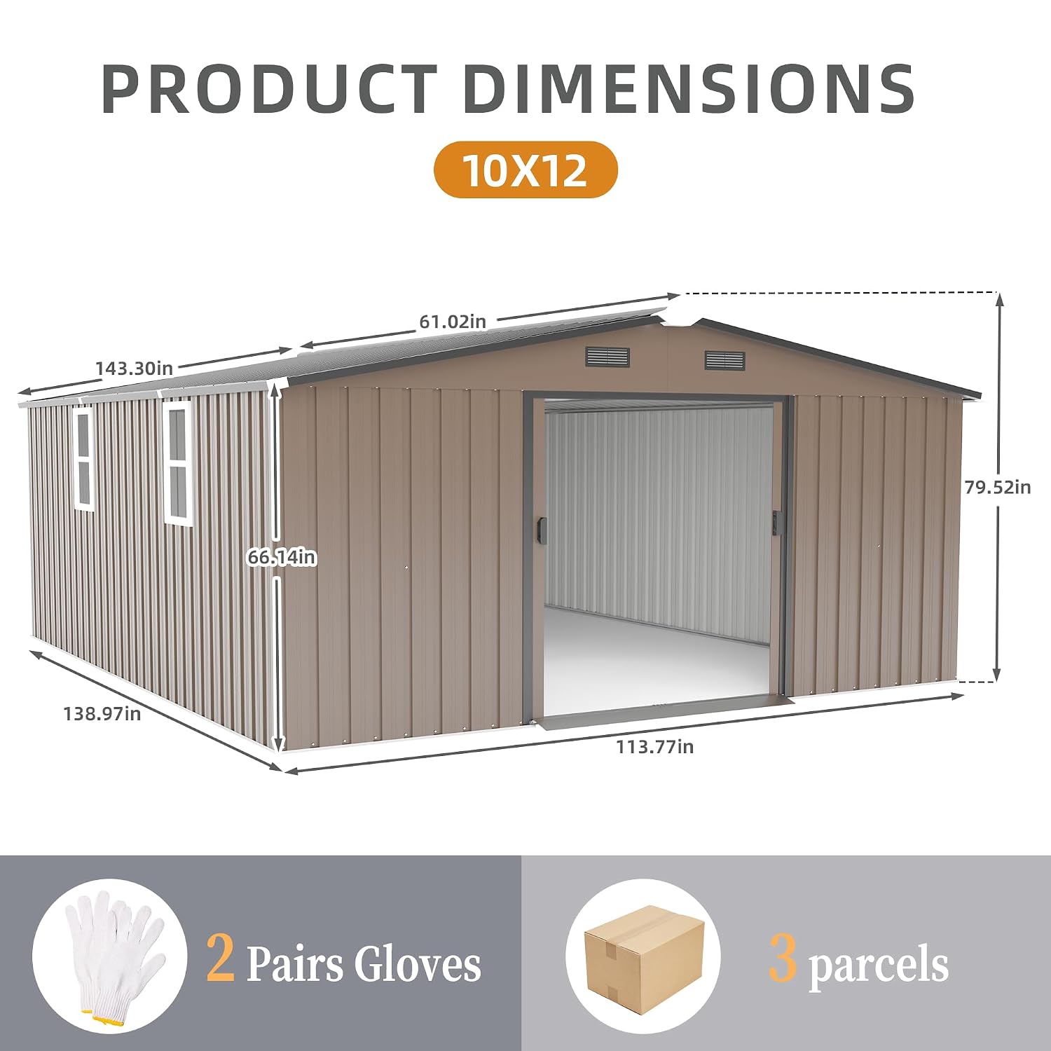10x12 FT Outdoor Storage Shed, - Gardening Tools Of 评论和价格