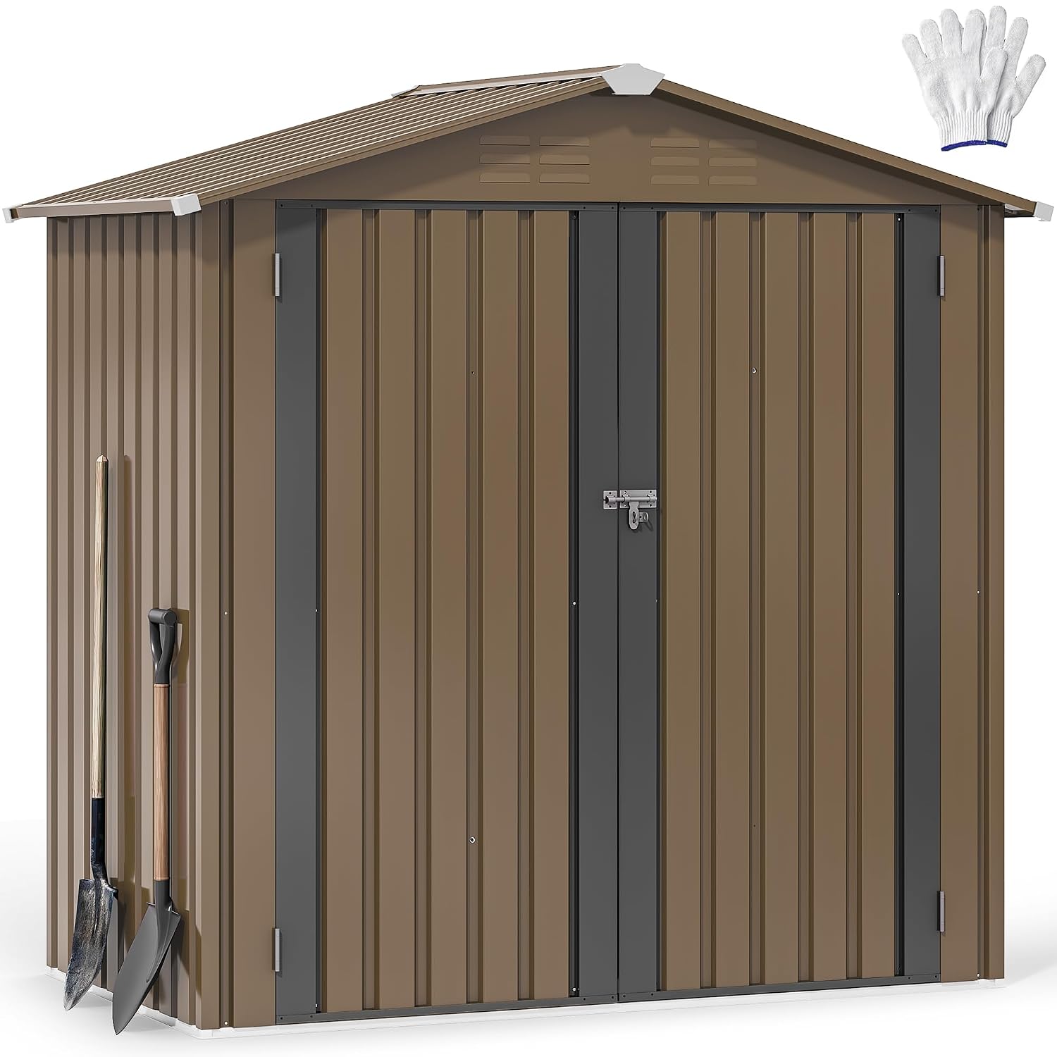 6x4ft Metal Outdoor Storage Sh - Gardening Tools Of 评论和价格