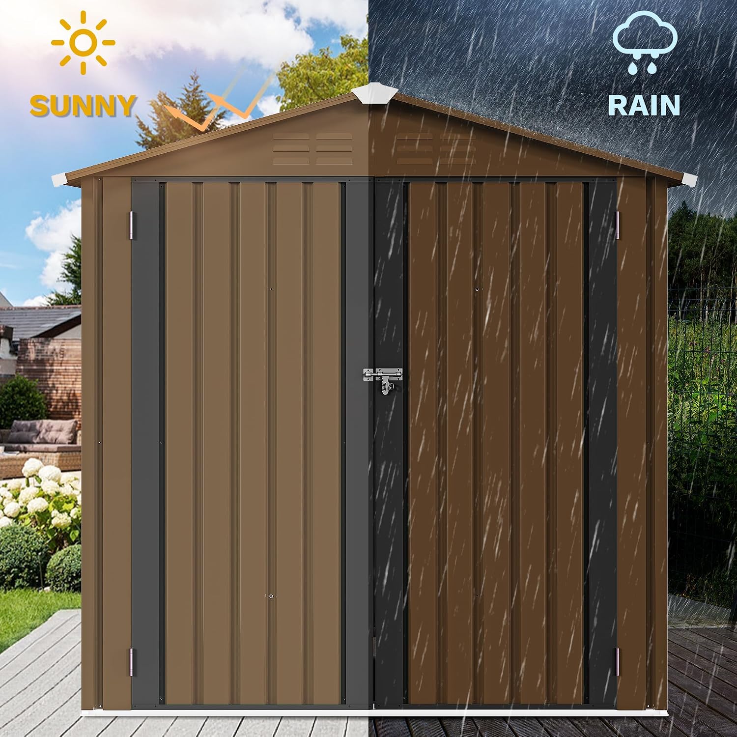 6x4ft Metal Outdoor Storage Sh - Gardening Tools Of 评论和价格