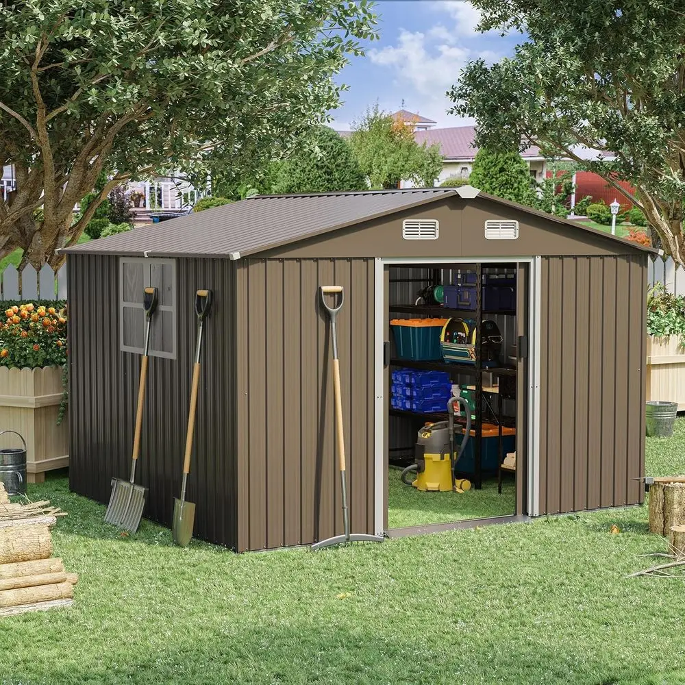 10T x 8T Outdoor Metal Storage - Gardening Tools Of 评论和价格