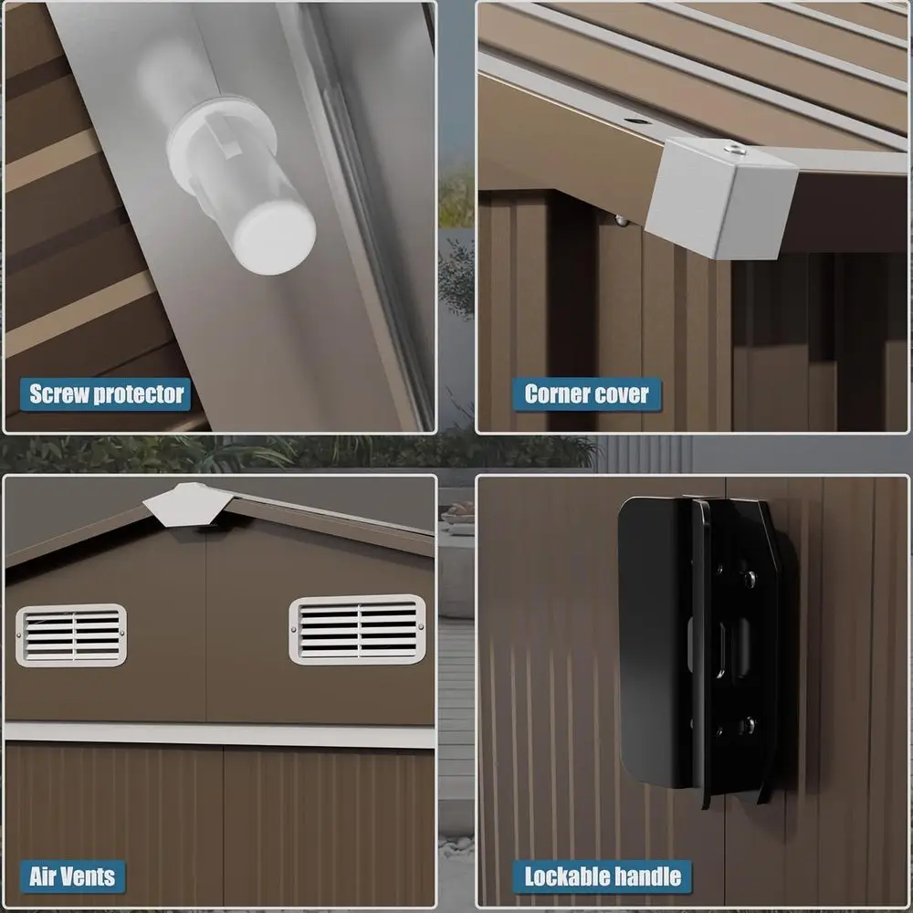10T x 8T Outdoor Metal Storage - Gardening Tools Of 评论和价格