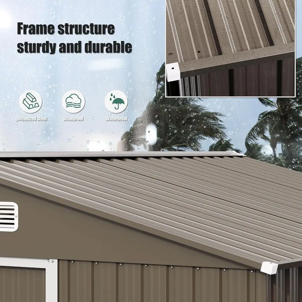 10T x 8T Outdoor Metal Storage - Gardening Tools Of 评论和价格