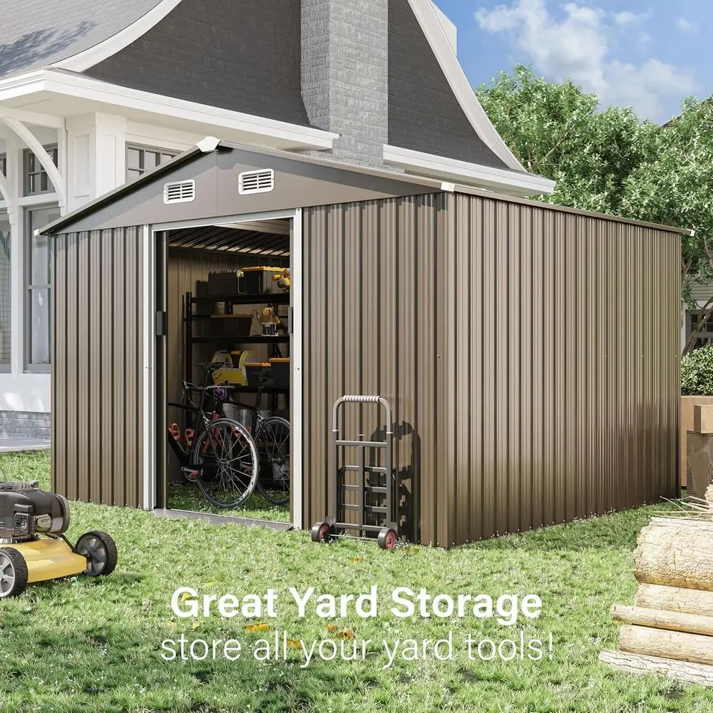 10T x 8T Outdoor Metal Storage - Gardening Tools Of 评论和价格