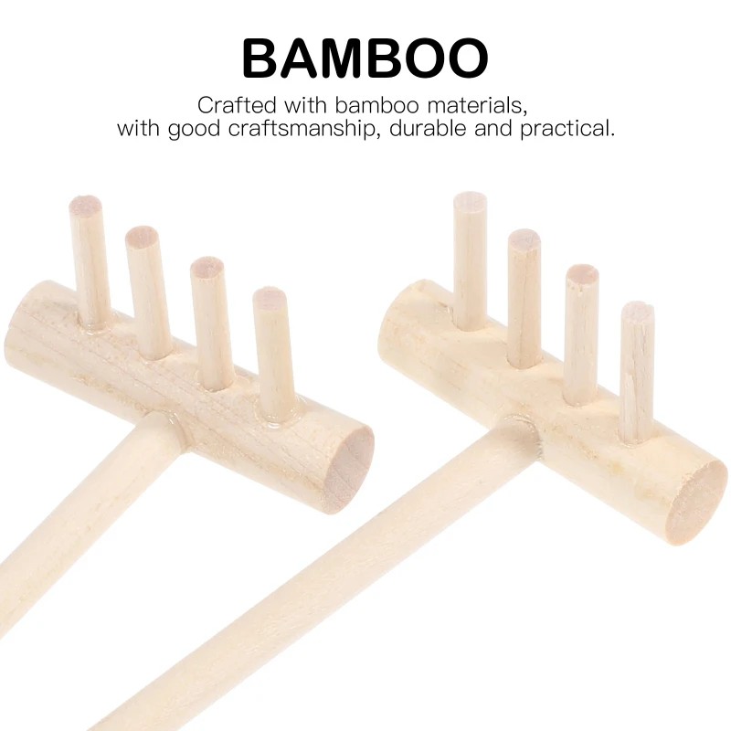 6pcs Mini Bamboo Rake Set for  - Zen Gardening Tools 评论和价格