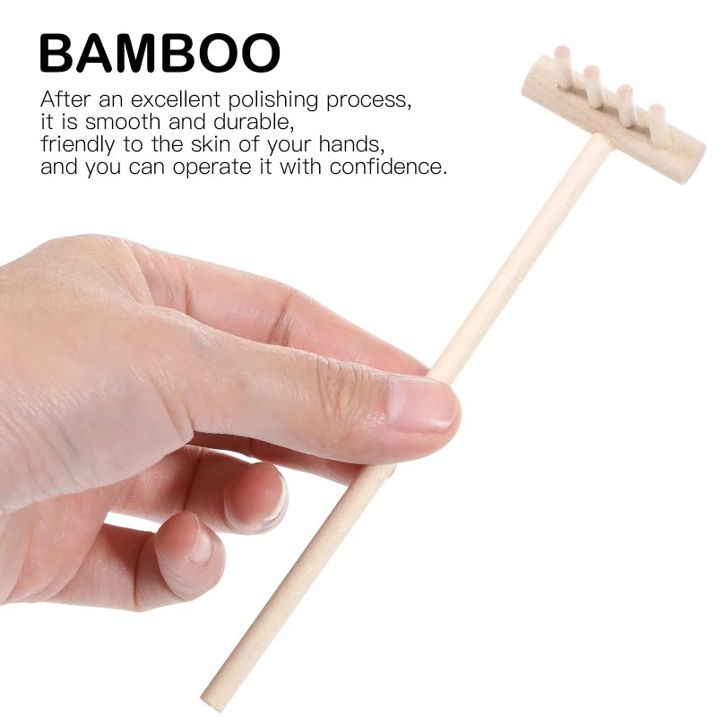 6pcs Mini Bamboo Rake Set for  - Zen Gardening Tools 评论和价格