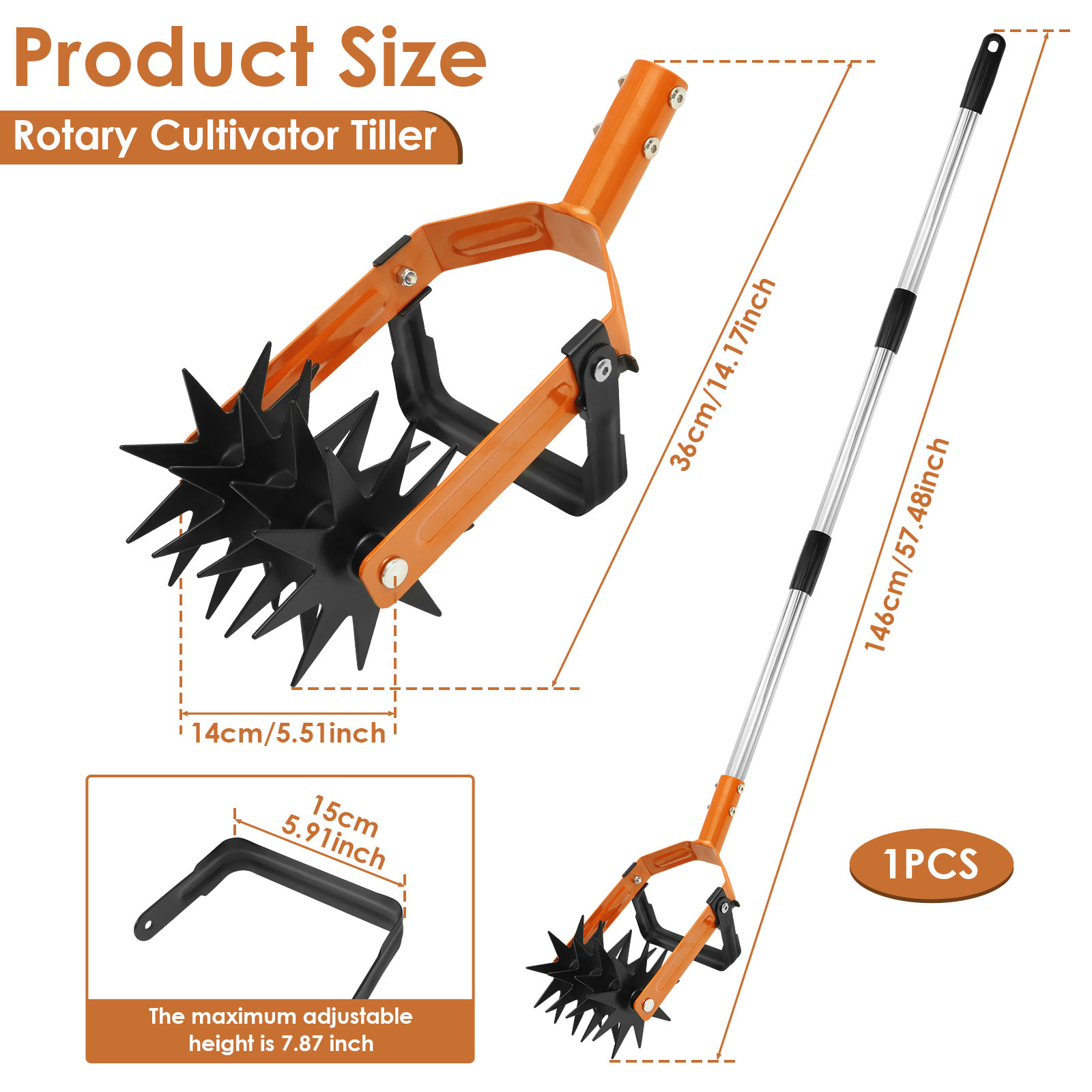 New 2-in-1Tiller Tool Stainles - Gardening Tools Long 评论和价格