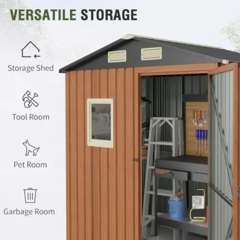 Outdoor Storage Shed 6x4 Ft, L - Gardening Tools Of 评论和价格