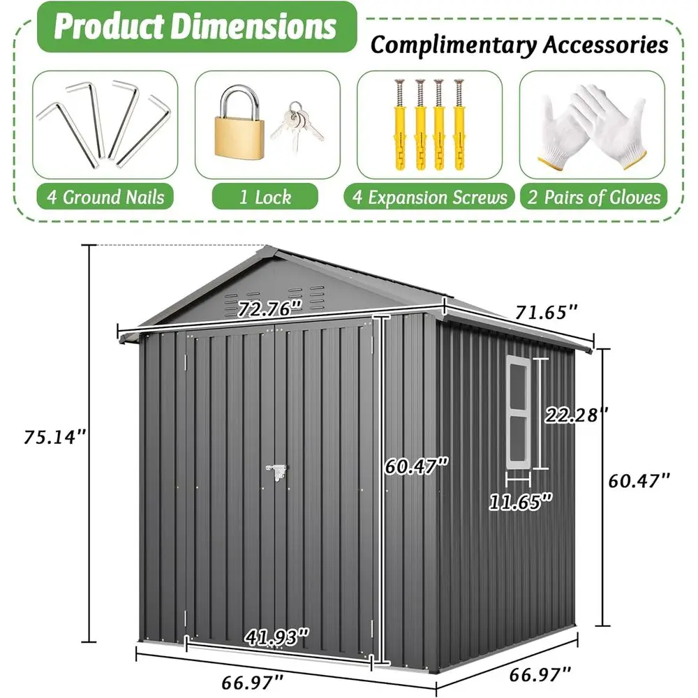6x6 Galvanized Steel Outdoor S - Gardening Tools Of 评论和价格
