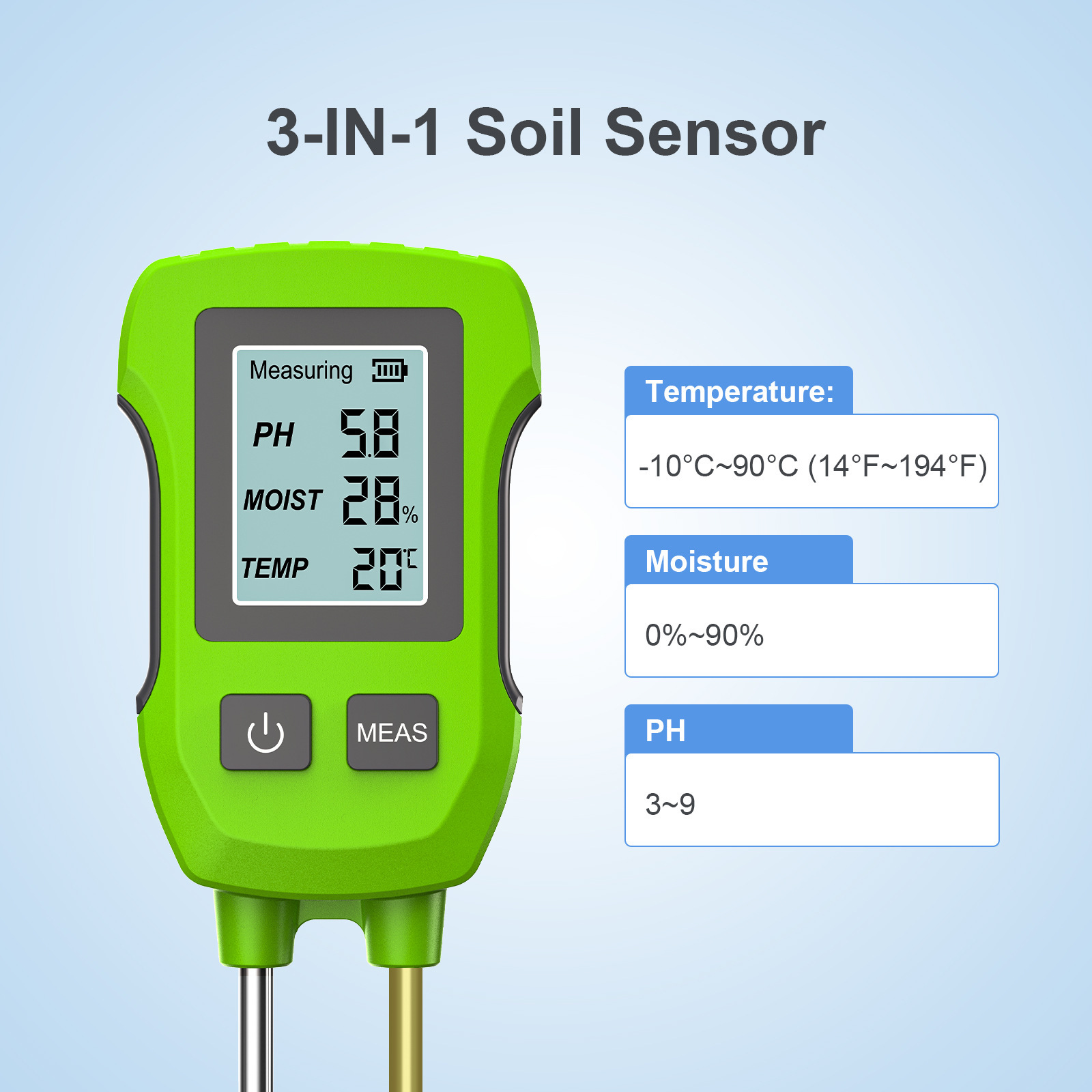 Utility Digital Display 3-in-1 - Soil Ph Meter 评论和价格